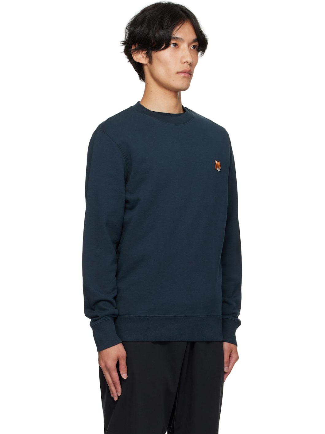 Navy Fox Head Patch Regular Sweatshirt - 2