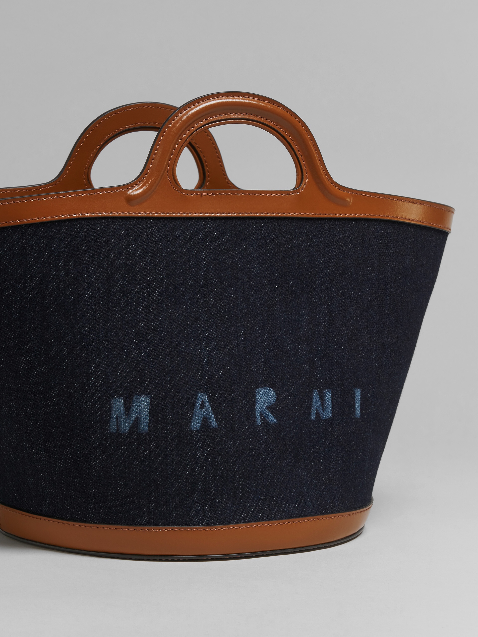 Marni TROPICALIA SMALL BAG IN DENIM AND LEATHER | REVERSIBLE