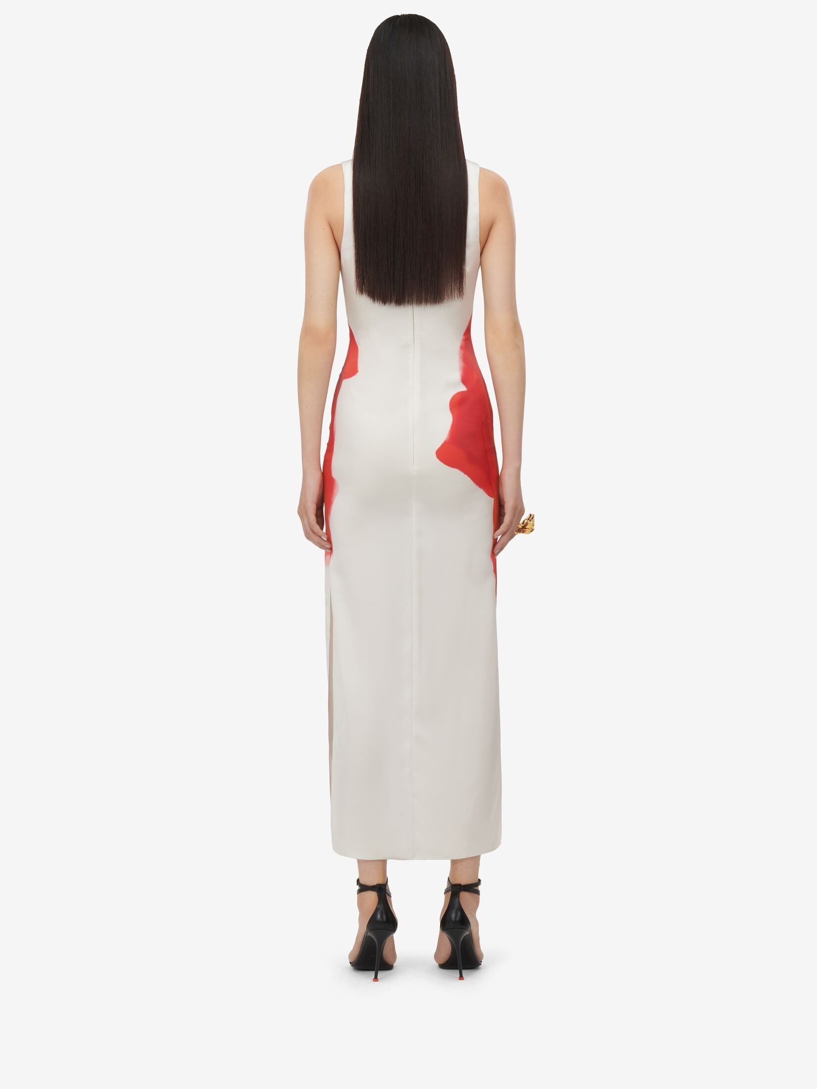 Women's Bleeding Rose Pencil Dress in Optic White - 4