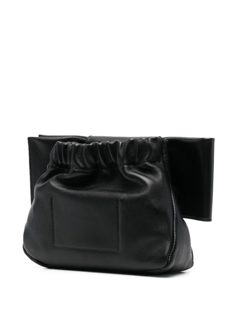 embossed-logo leather shoulder bag - 3