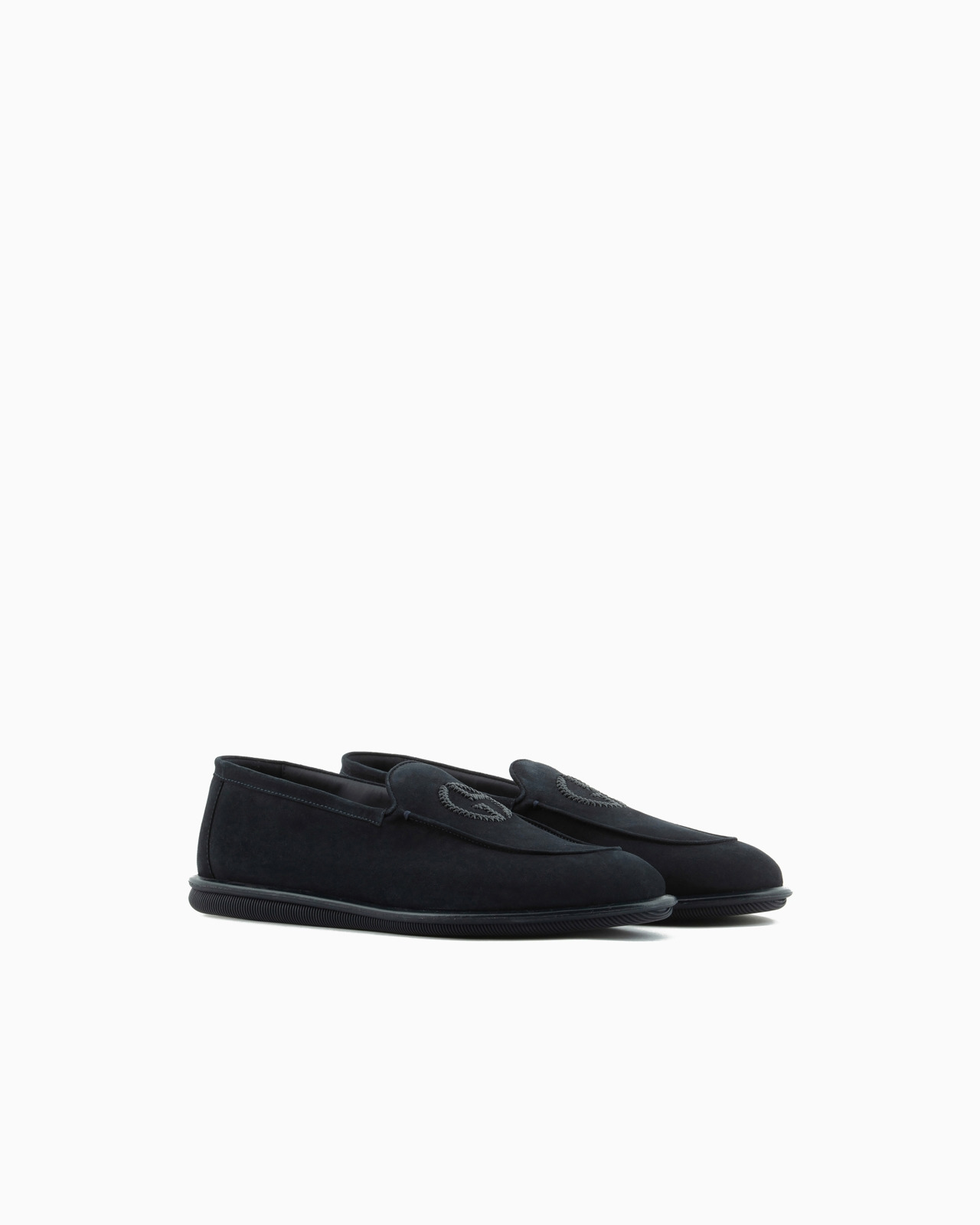 Suede loafers with embroidered logo - 2