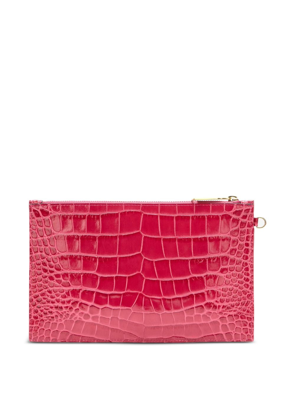 logo-plaque crocodile-effect clutch - 3