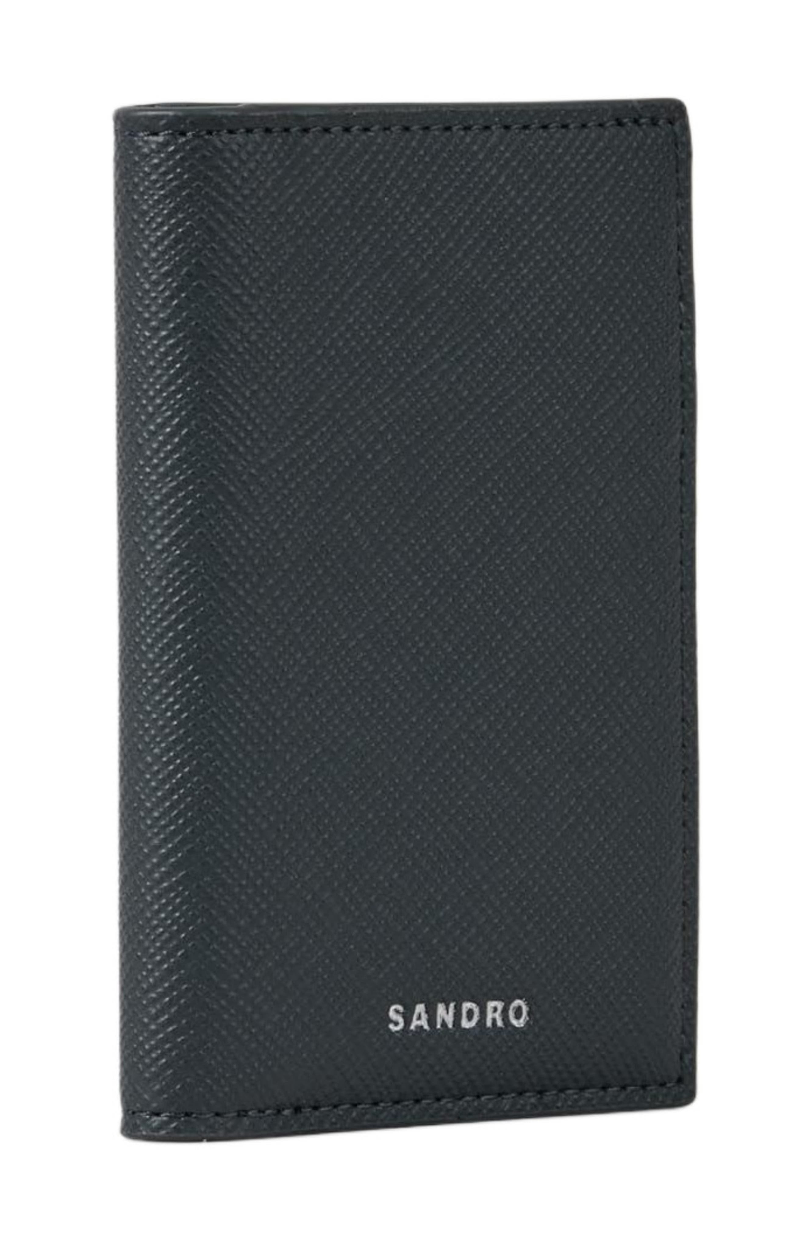 SANDRO Reconstituted leather leather wallet in Steel at Nordstrom - 2