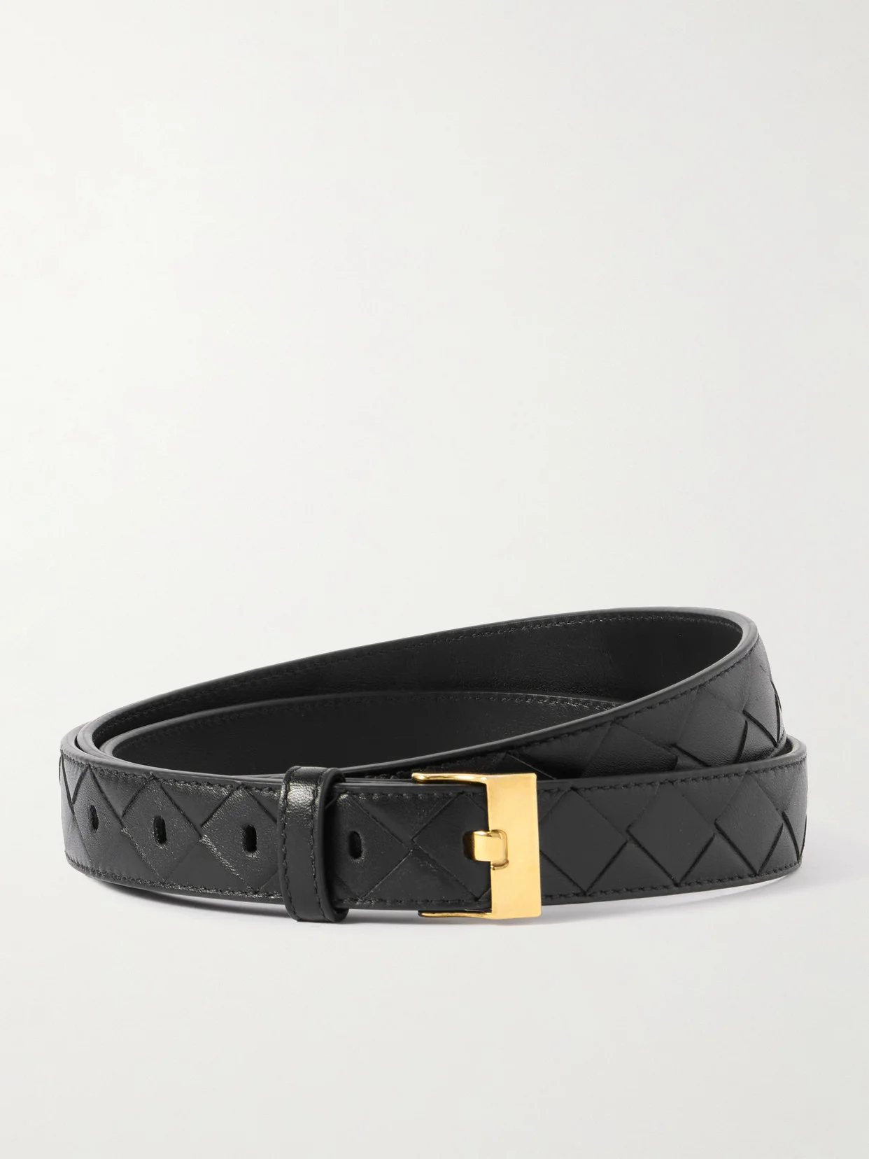 Intrecciato Leather Belt - 1