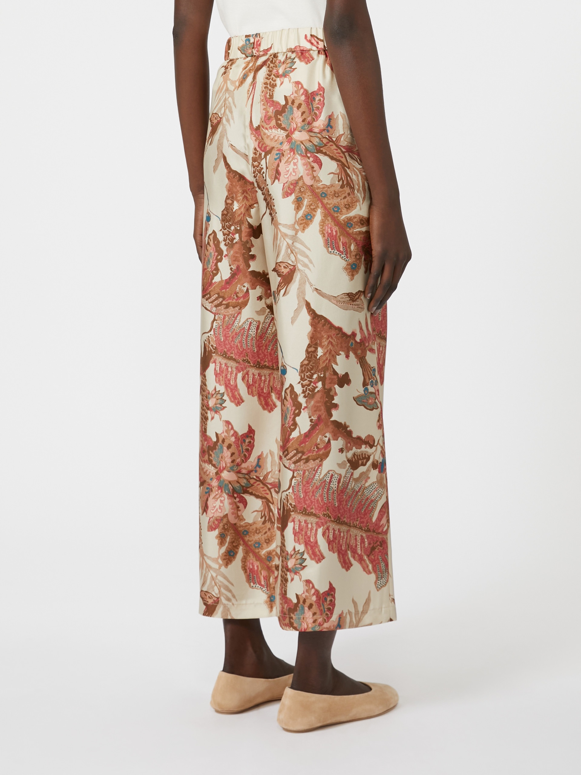 TEMIDE Printed silk twill trousers - 4