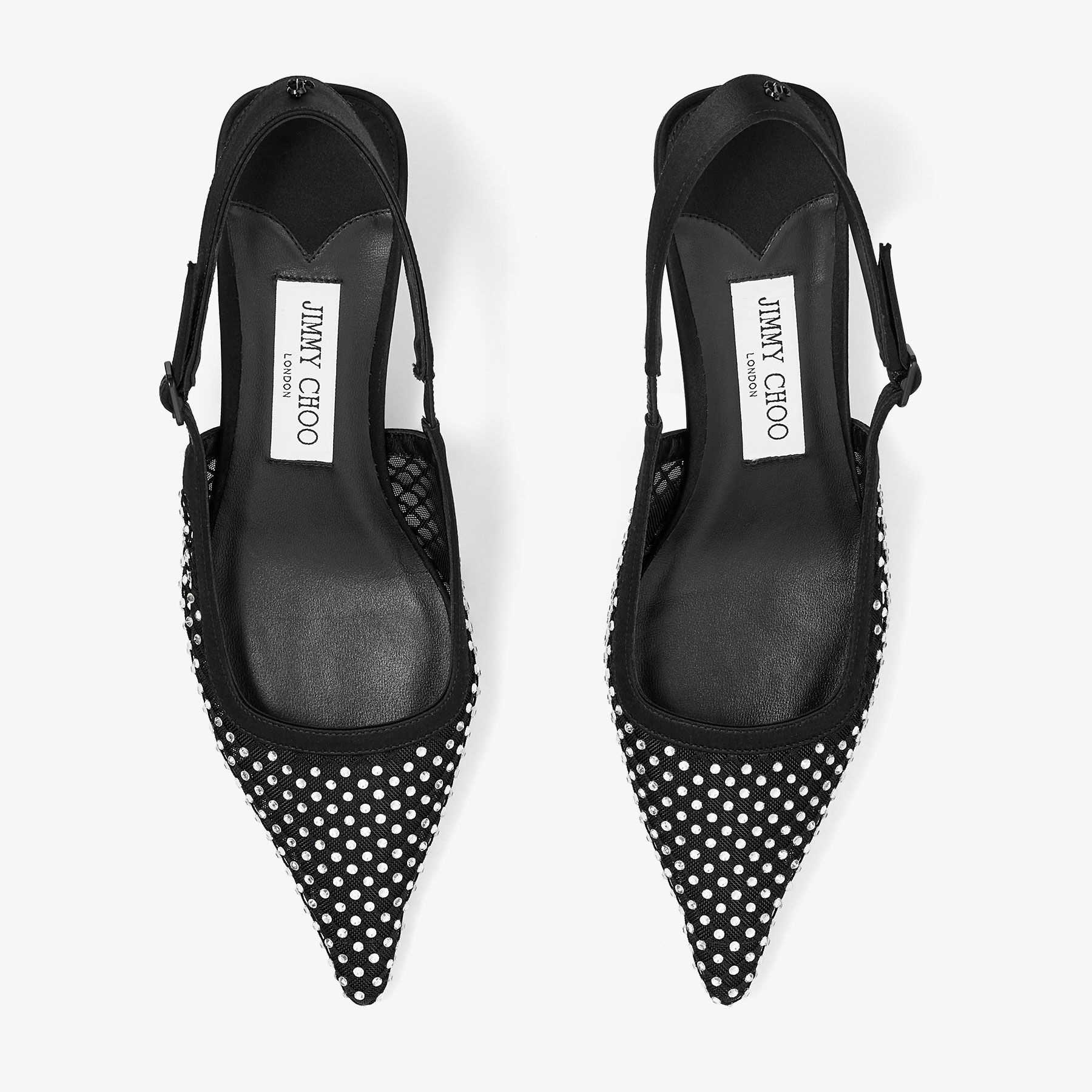 Amel 50
Black Crystal Mesh & Satin Pumps - 5