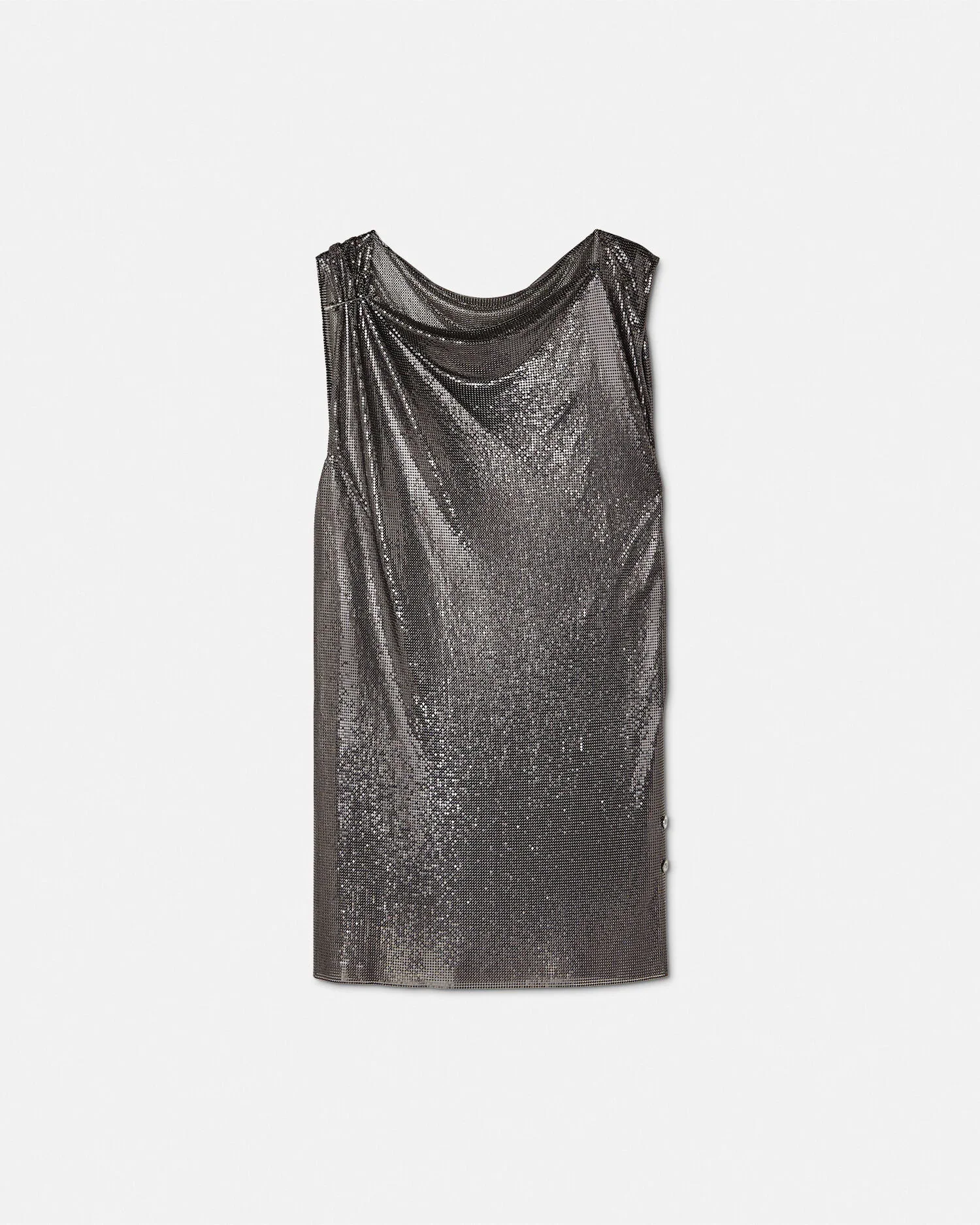 Safety Pin Metal Mesh Mini Dress - 1