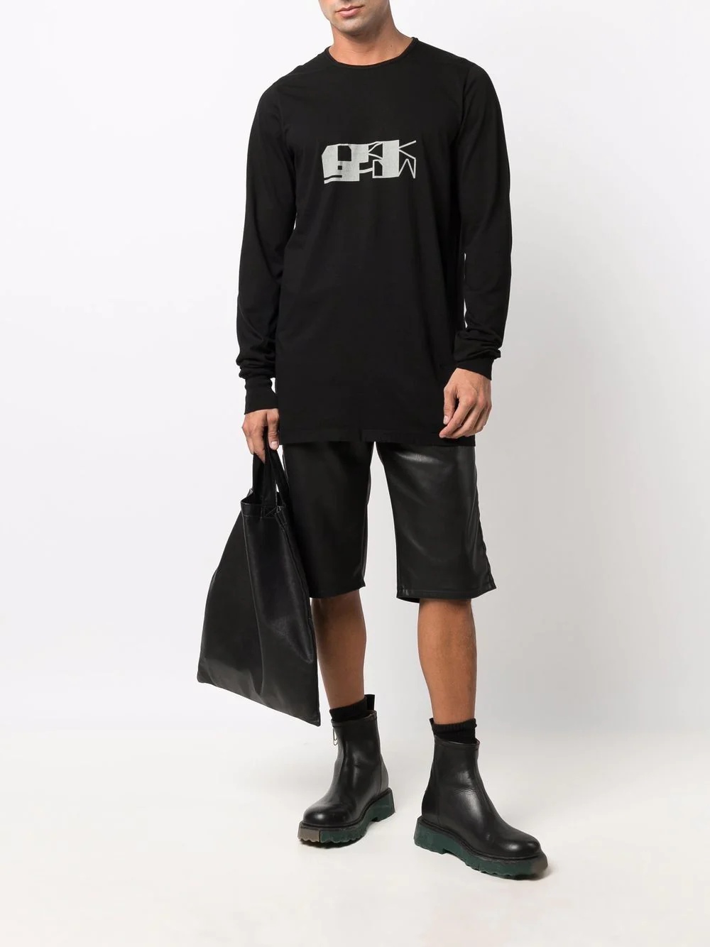 logo print longline sweatshirt - 2