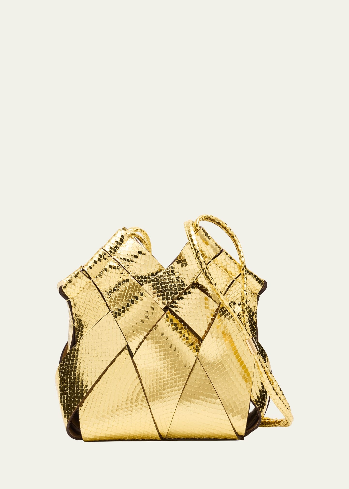 Charlotte Metallic Snake-Print Crossbody Bag - 1