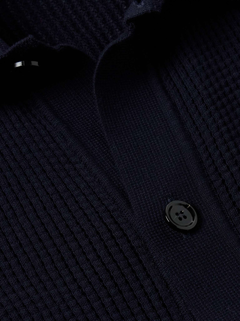 Els Slim-Fit Waffle-Knit Cotton Shirt 4