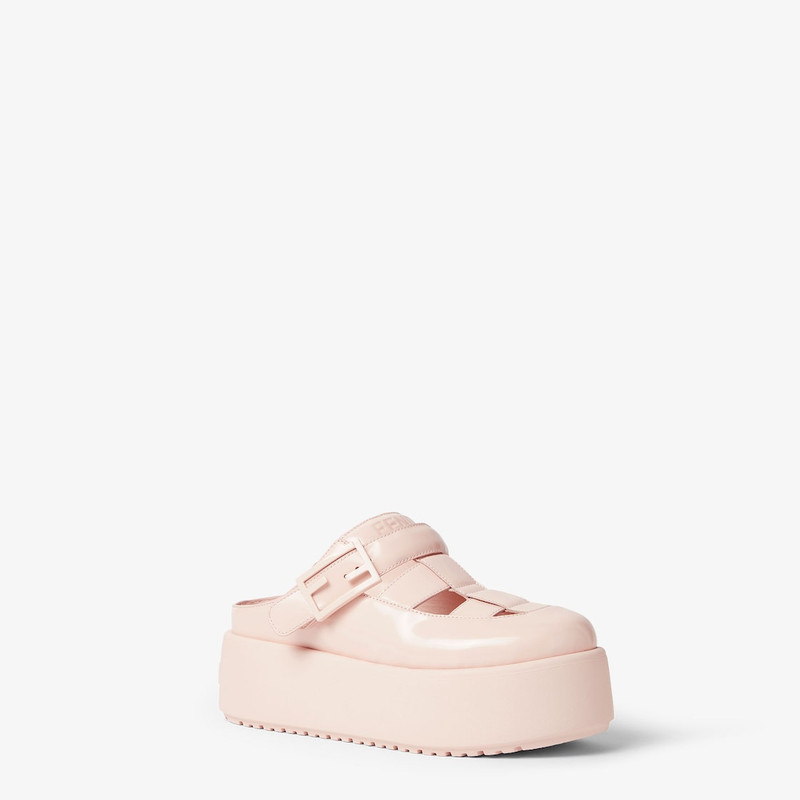 Fendi Sunshine Pink patent leather sabots 3