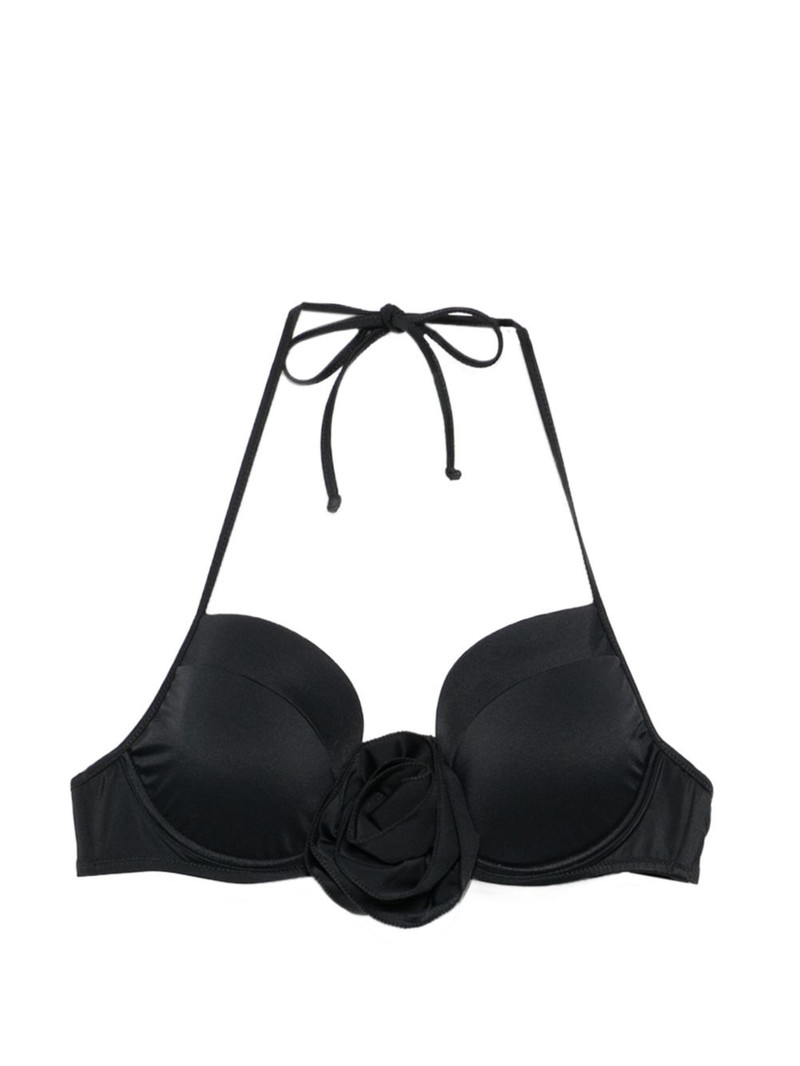floral-appliqué halterneck bikini top 1