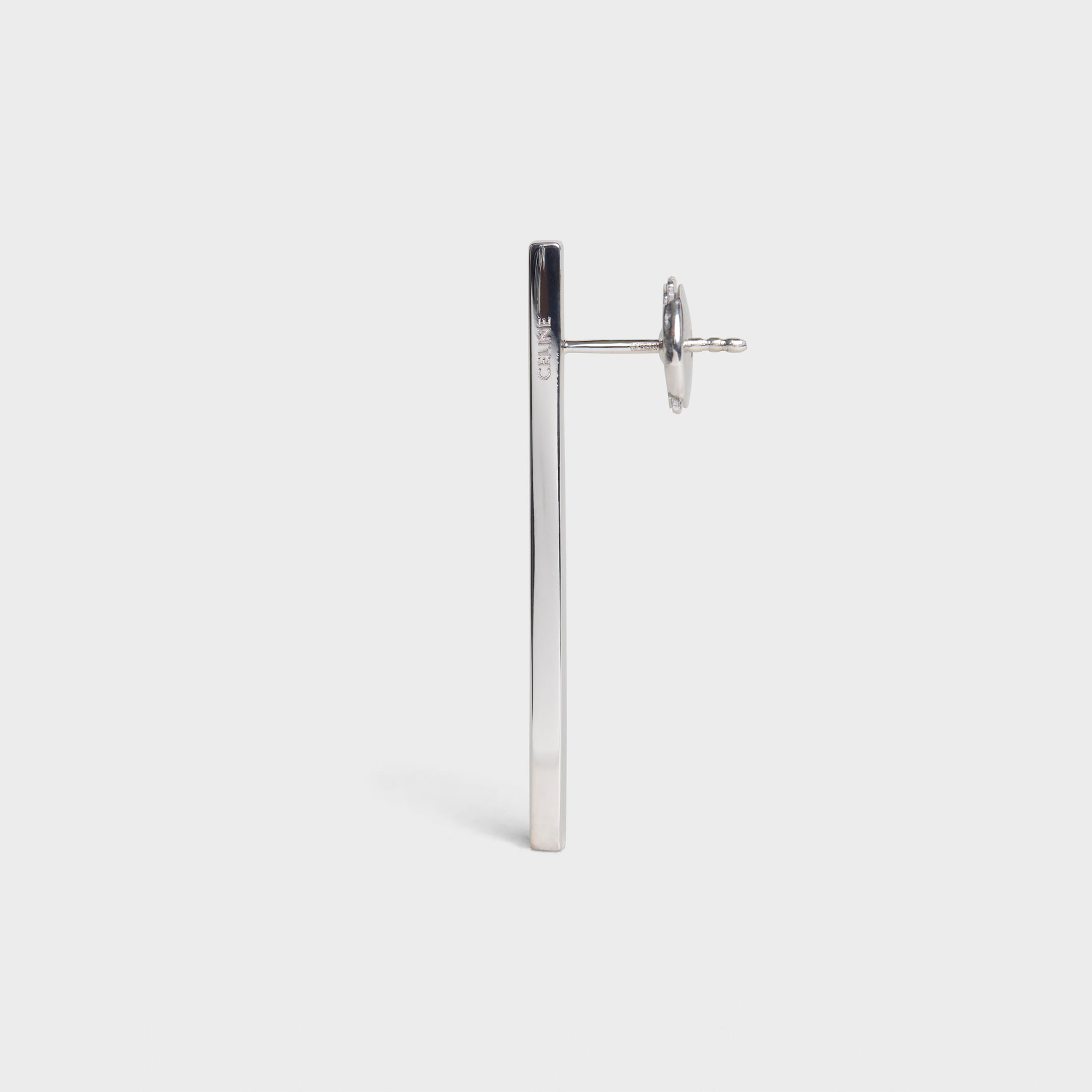 Celine Sentimental Straight Earring in White Gold and Diamond - 3