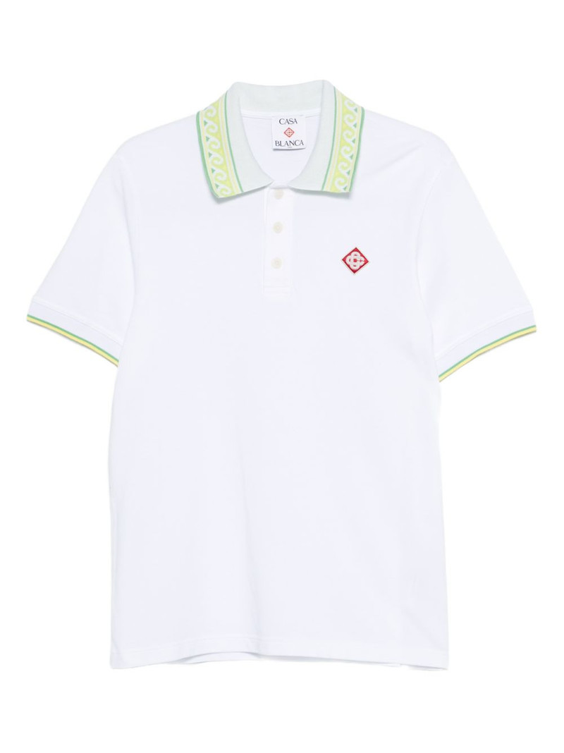 Laurel trim-collar polo shirt 1