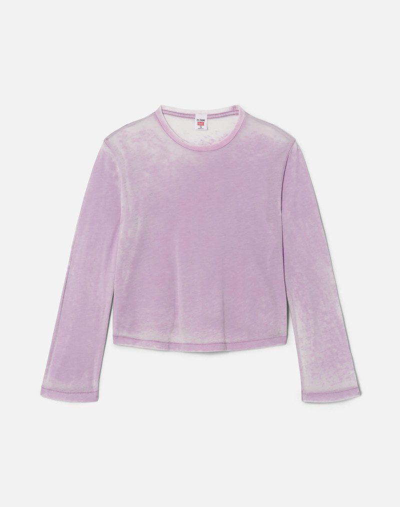 Hanes Long Sleeve Boxy Tee - Baby Violet 1