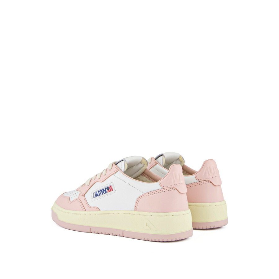 Autry Ladies Leat / Leat Wht / Powder Medalist Low Top Trainers - 3