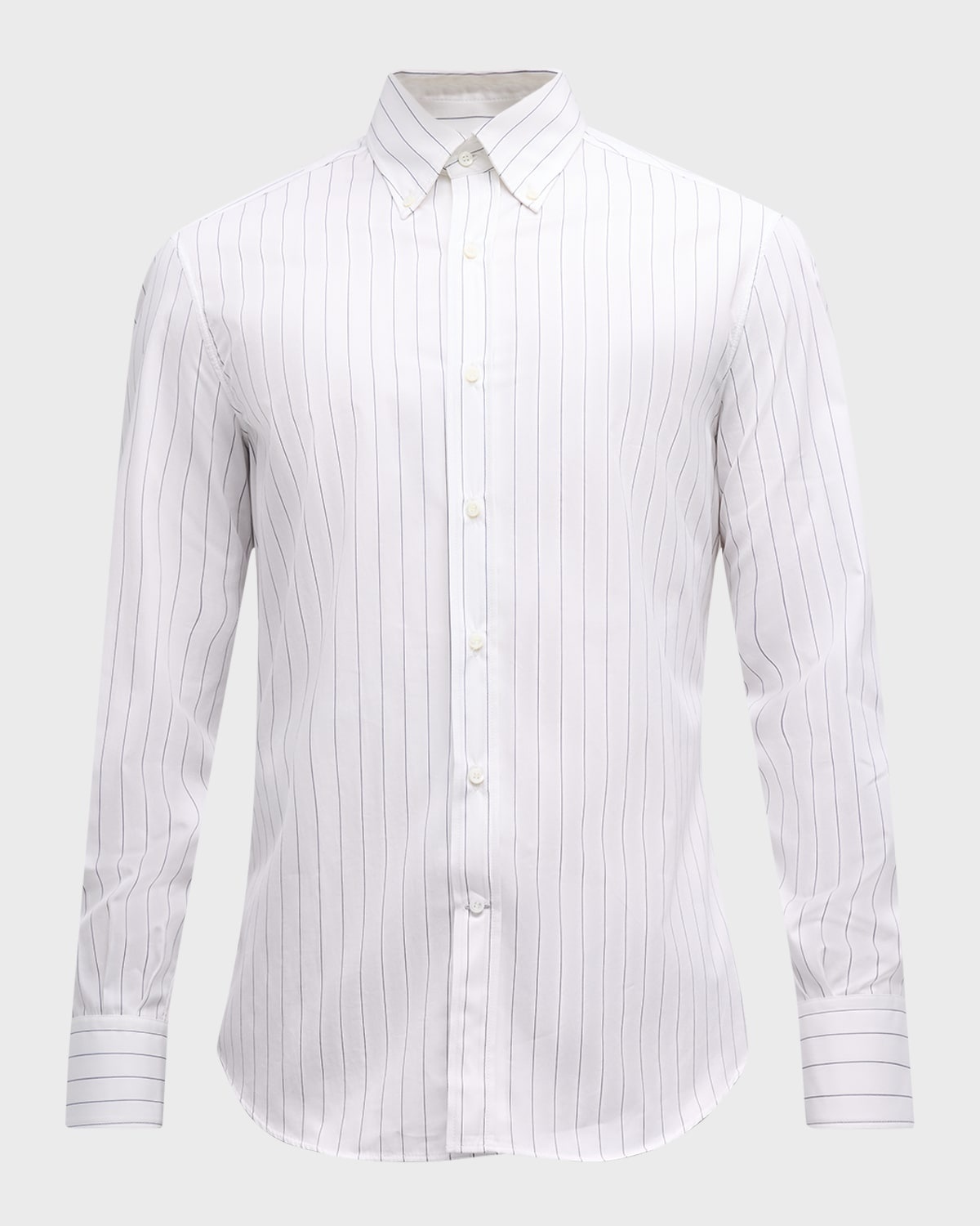 Men's Wide Stripe Cotton Poplin Dress Shirt - 1
