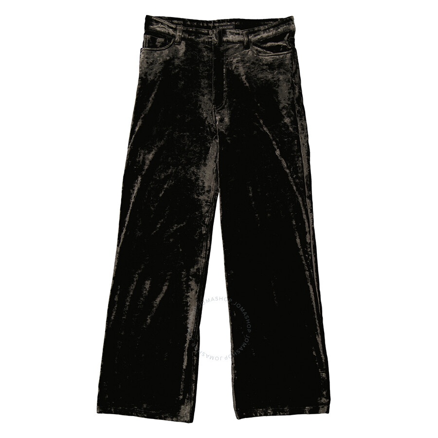 Balenciaga Ladies Velvet Stretch Wide-Leg Trousers - 5