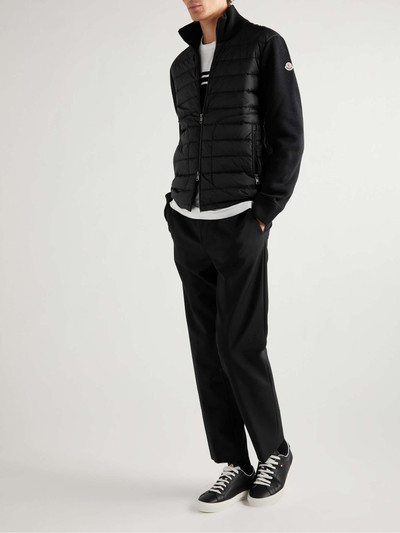 Moncler Slim-Fit Panelled Knitted and Quilted Shell Down Zip-Up Cardigan outlook