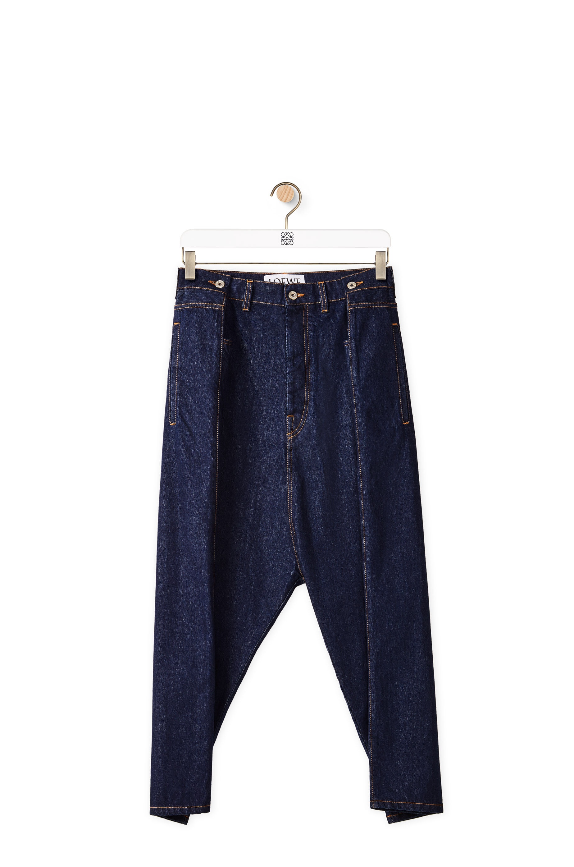 Cropped low crotch jeans in cotton - 1