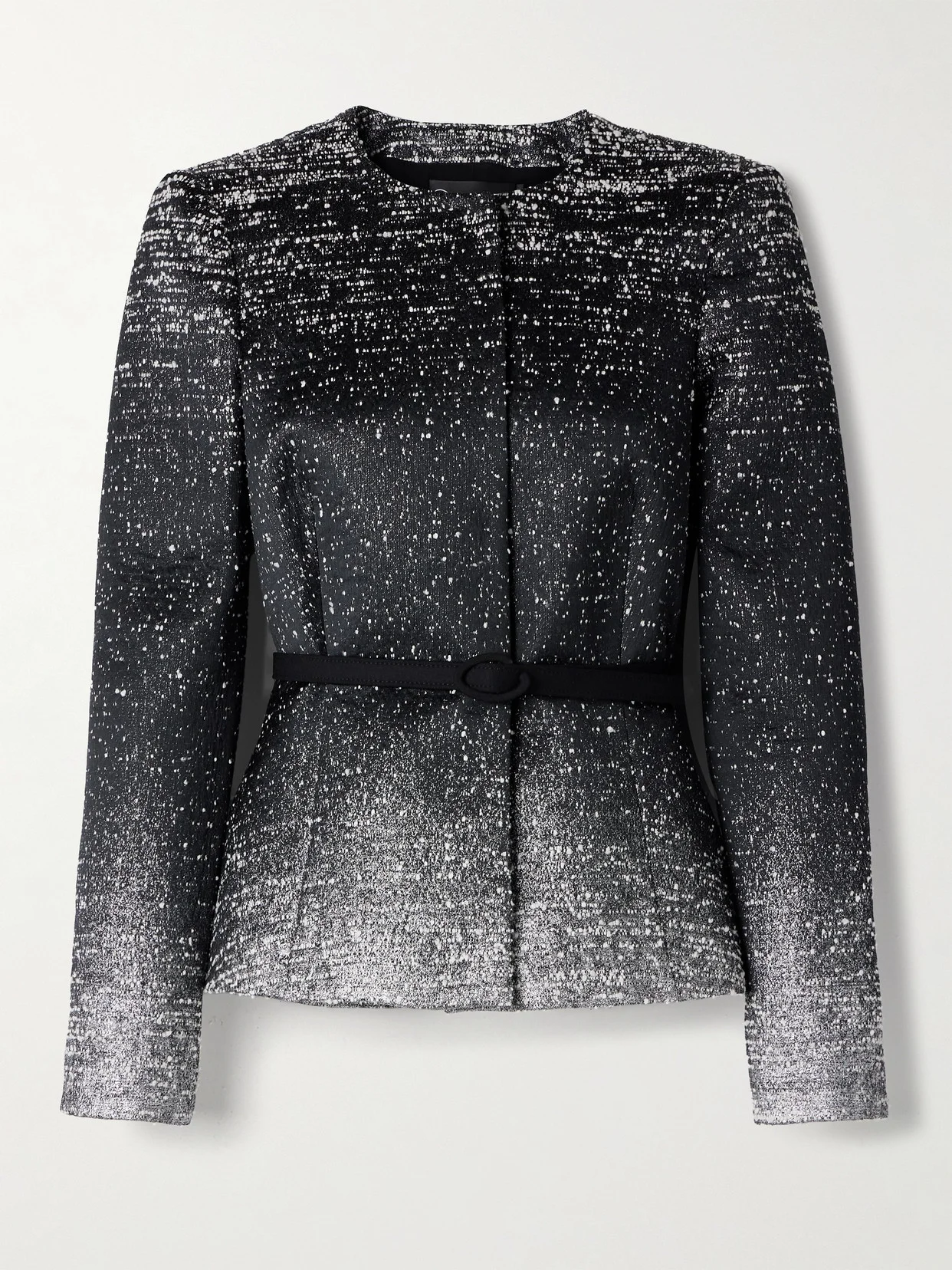 Belted Metallic Bouclé-tweed Jacket - 1