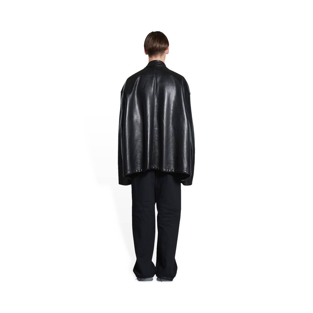 Men's Shearling Lining Jacket in Black - 4