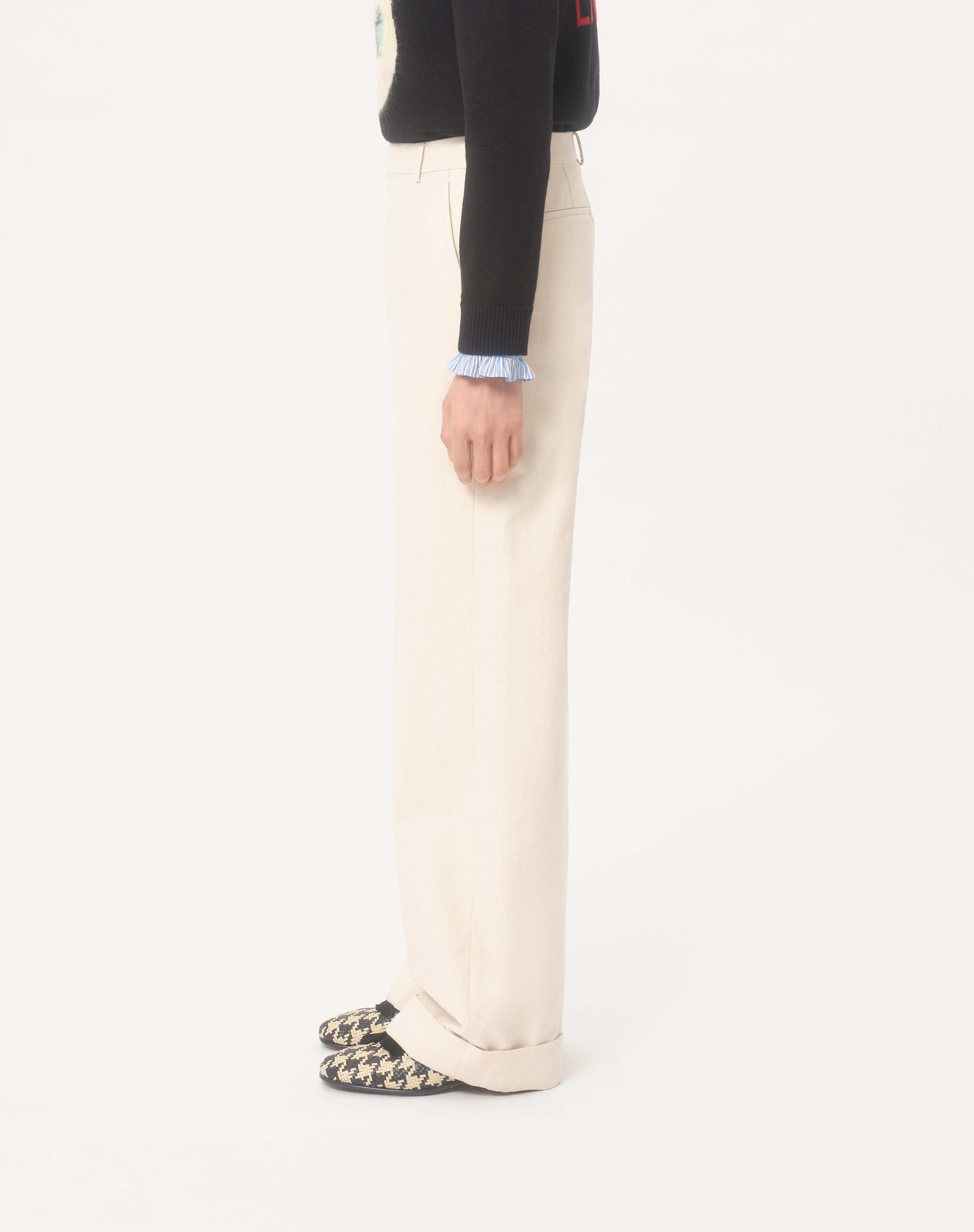CUFFED COTTON CANVAS PANTS - 4