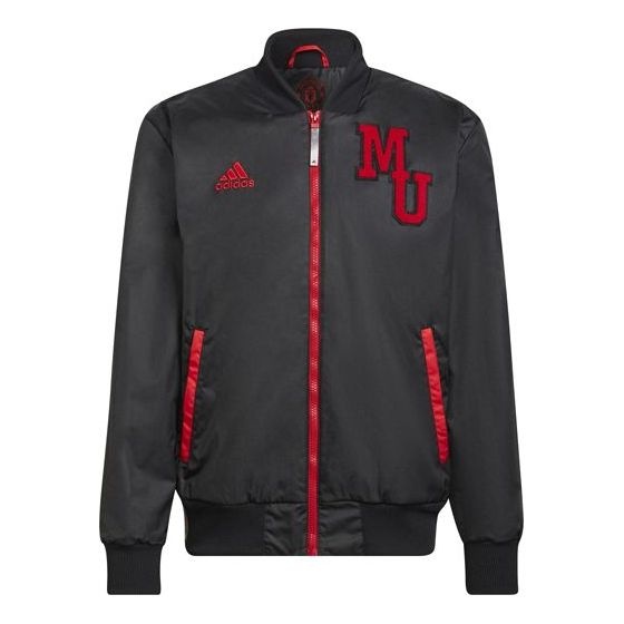 adidas limited Manchester United Soccer/Football logo Sports Jacket Black H63994 - 1