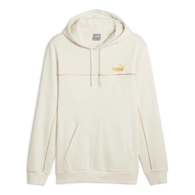 PUMA Luxe Crew Embroidered Logo Sports hoodie 'Beige' 680141-87 - 1