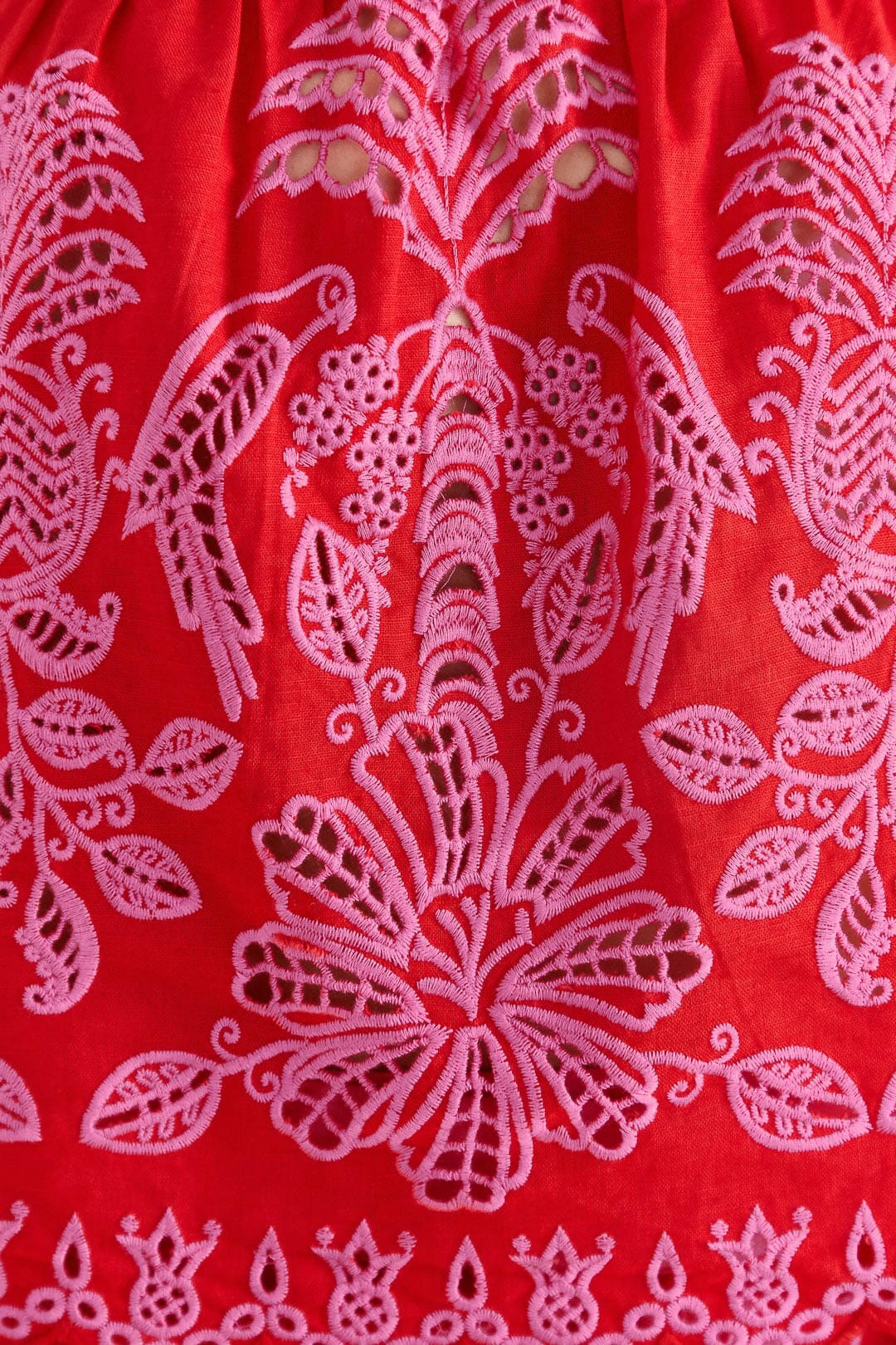 Red Palm Tree Richelieu Blouse - 5