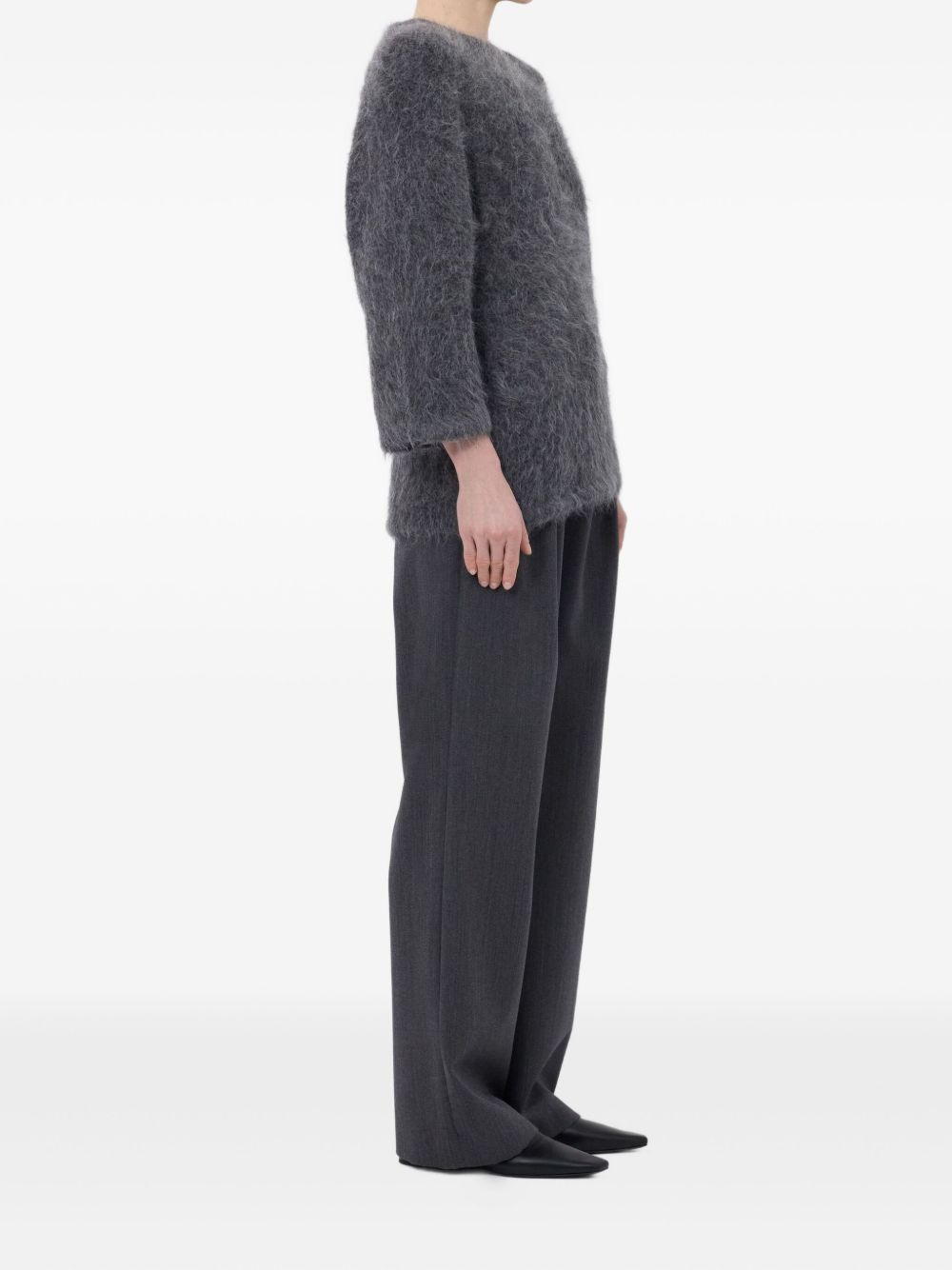 alpaca-blend three-quarter-sleeve sweater - 3