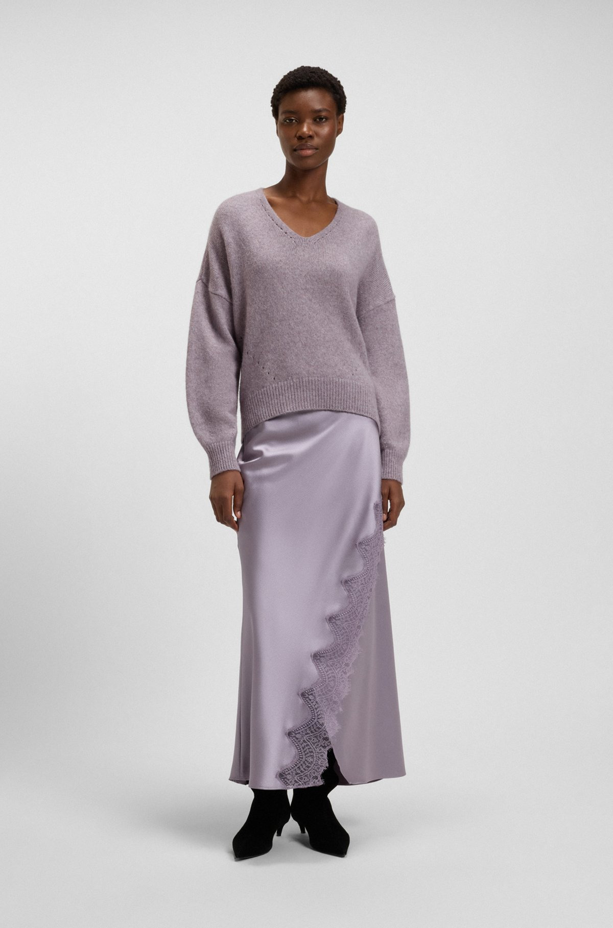 V-NECK SWEATER IN ITALIAN YARN - 3