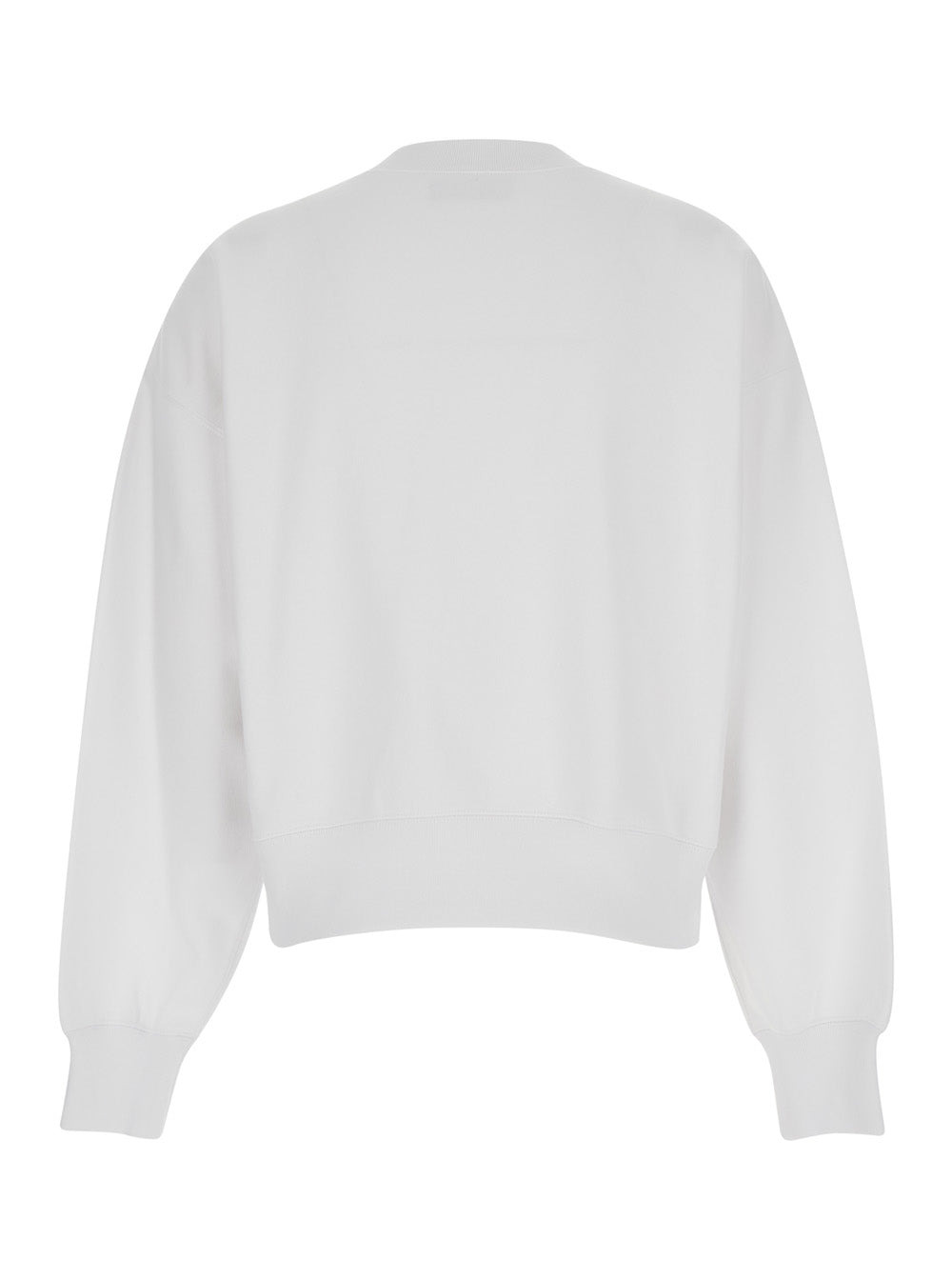 Gucci Women White Crewneck Sweatshirt With Logo Print And Web Detail In Cotton Woman - 2