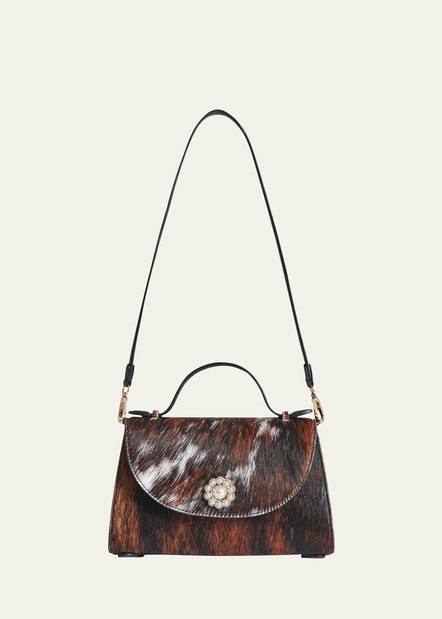 【SIMONE ROCHA】Valentine calf hair shoulder bag Simone Rocha Valentine Calf Hair Pochette Crossbody Bag
