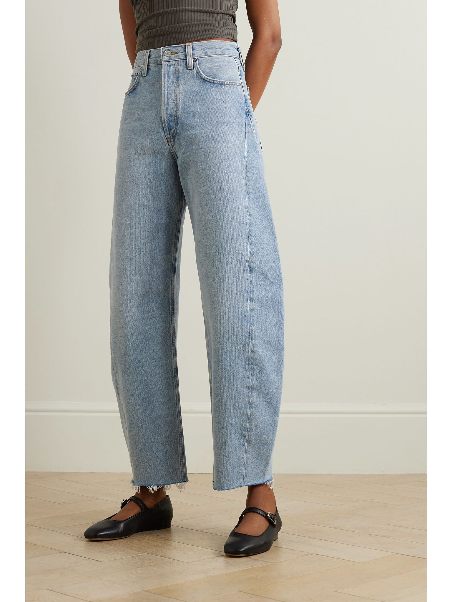 Luna high-rise tapered organic jeans Light denim - 3