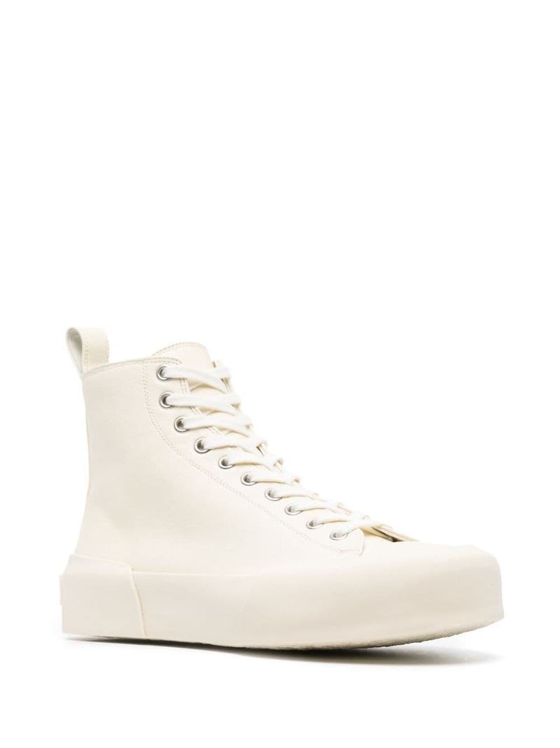 Jil Sander monochrome high-top sneakers outlook