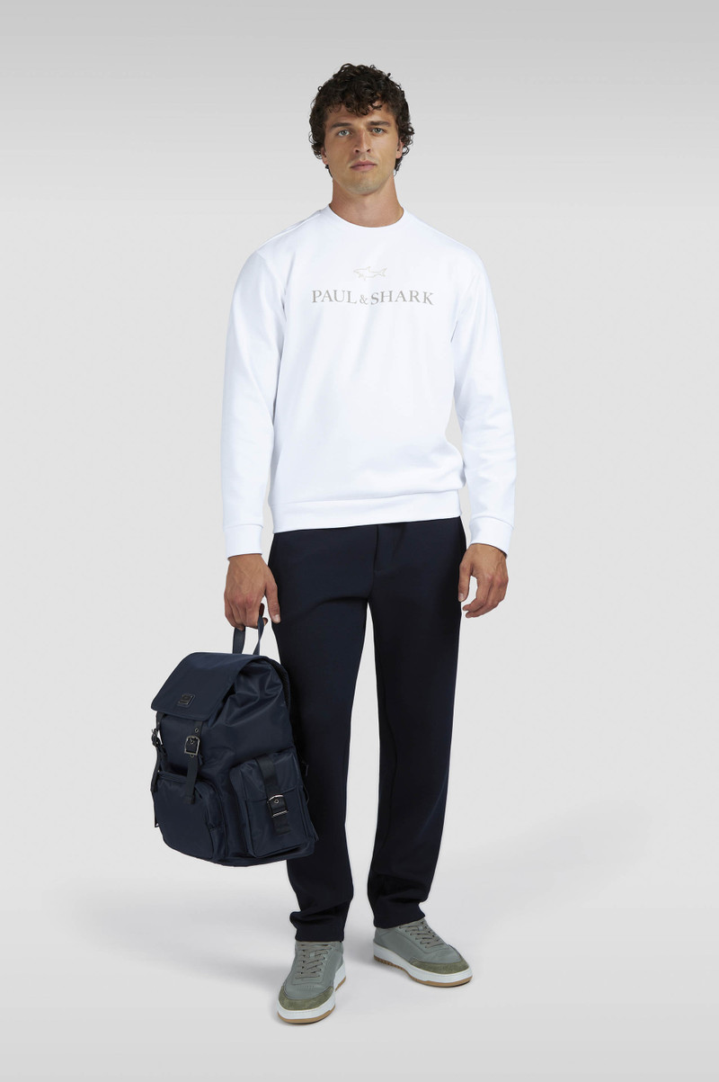 Paul & Shark X-SOFT COTTON SWEATSHIRT WITH LOGO PRINT outlook