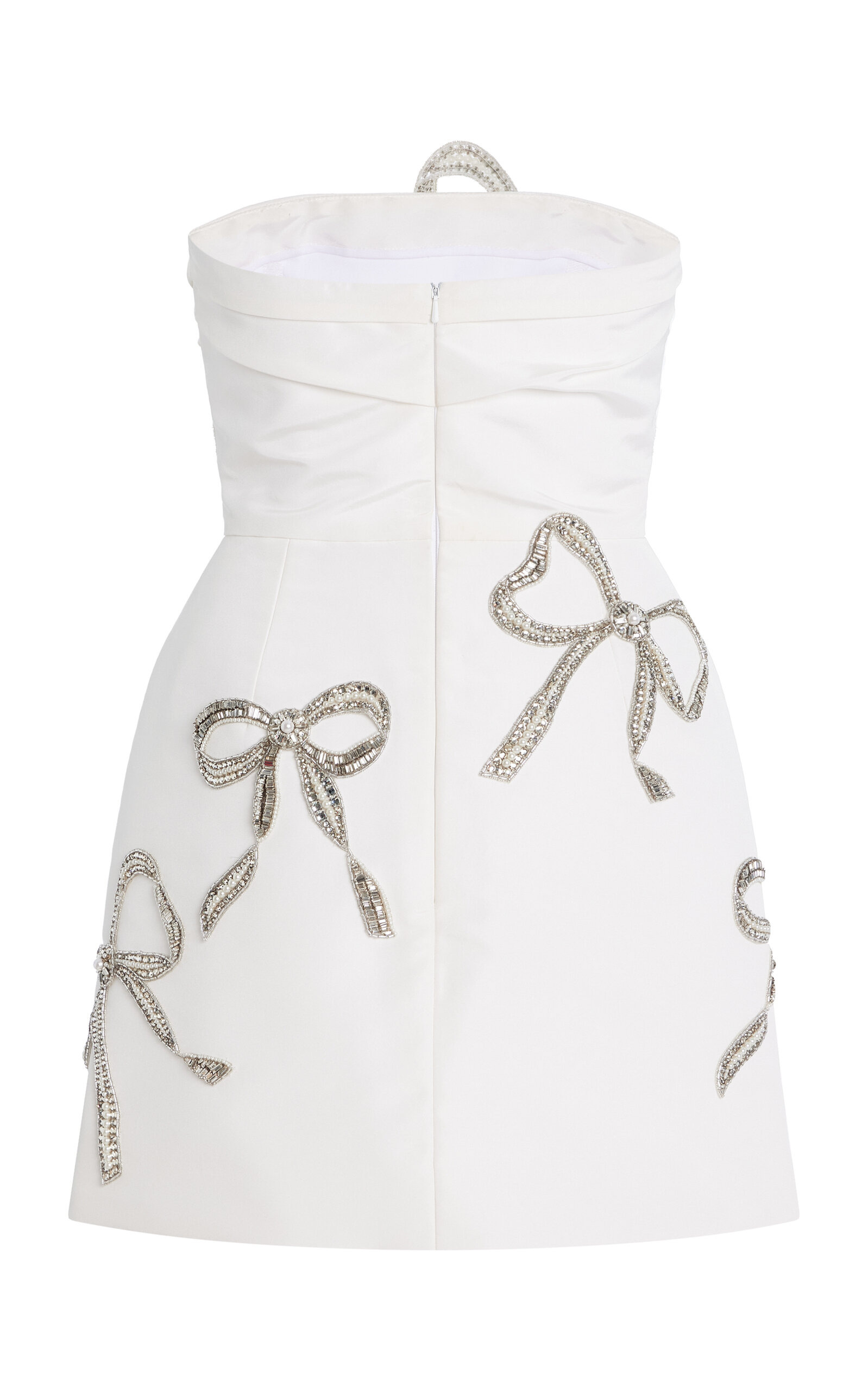 Embellished Silk Mini Dress white - 5