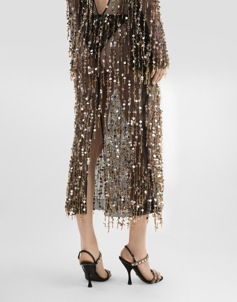 Long dress with fringe and sequin embroidery 5