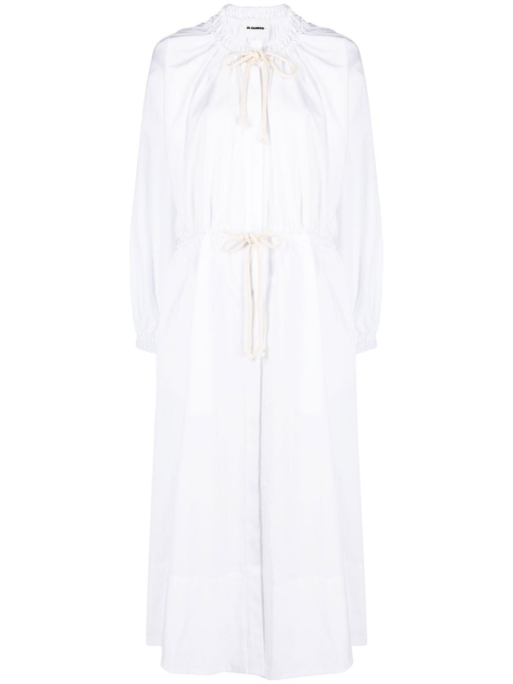 drawstring cotton shirtdress - 1