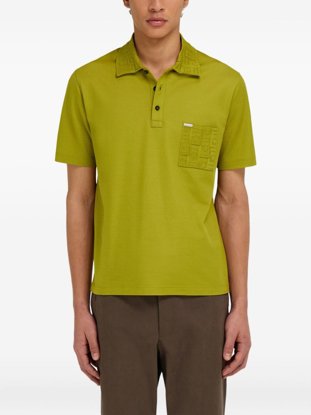 Gancini-jacquard polo shirt - 3