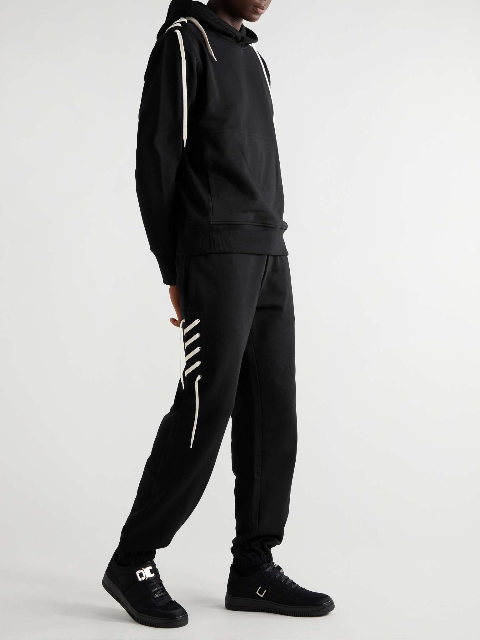 Lace-Detailed Organic Cottton-Jersey Sweatpants - 2