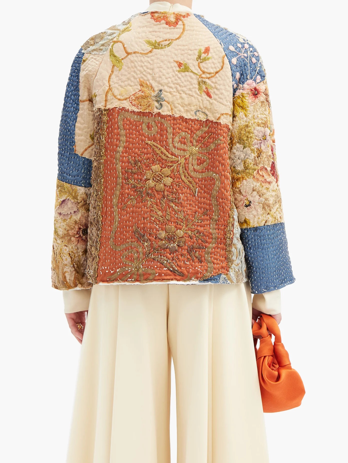 Ilana embroidered vintage ecclesiastic-silk jacket - 5