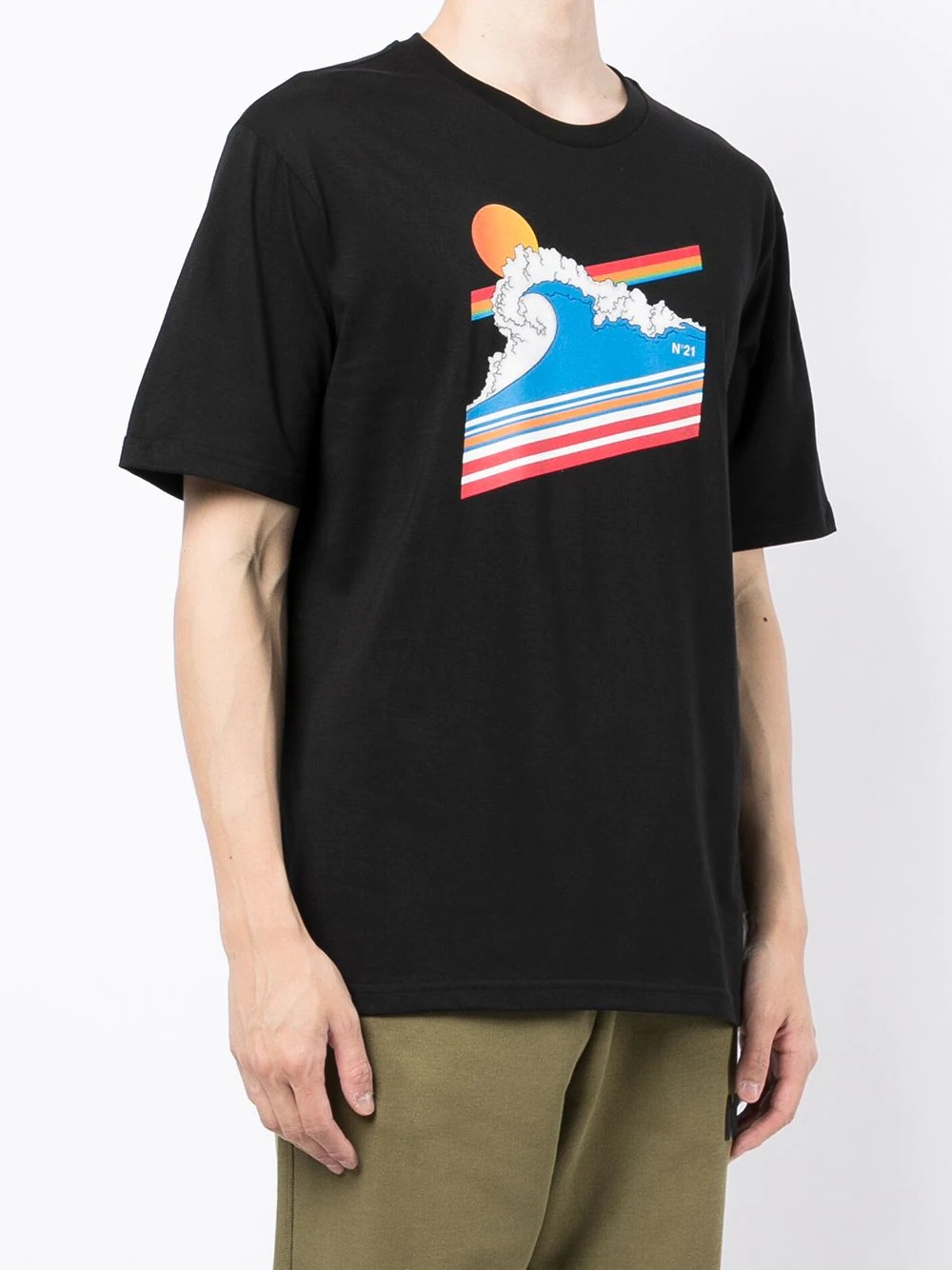 sun wave graphic print T-shirt - 3