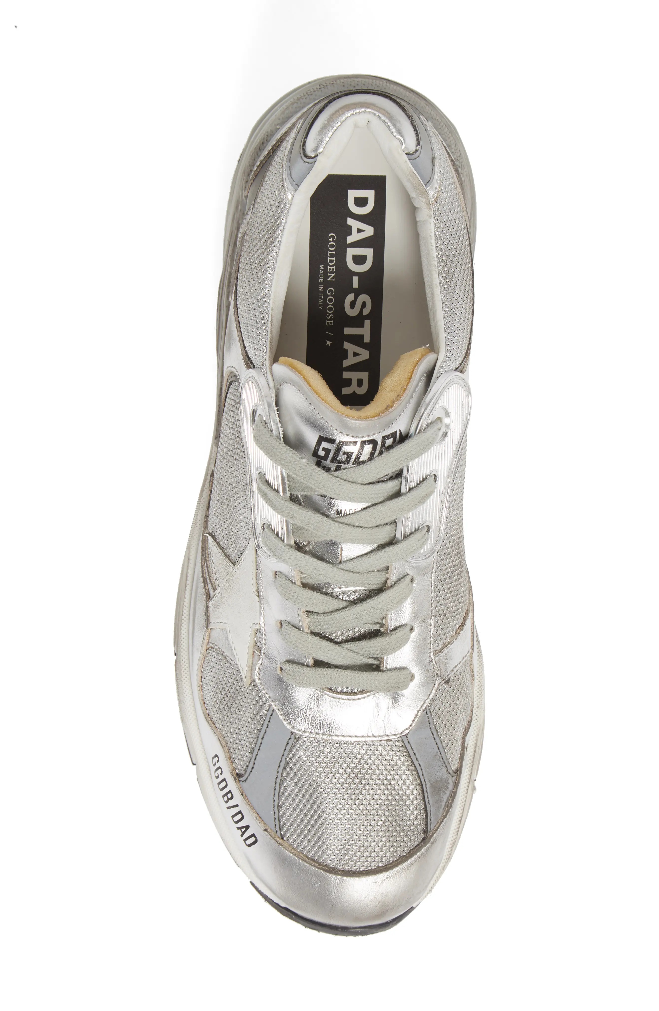 Dad-Star Metallic Sneaker in Silver/White - 5