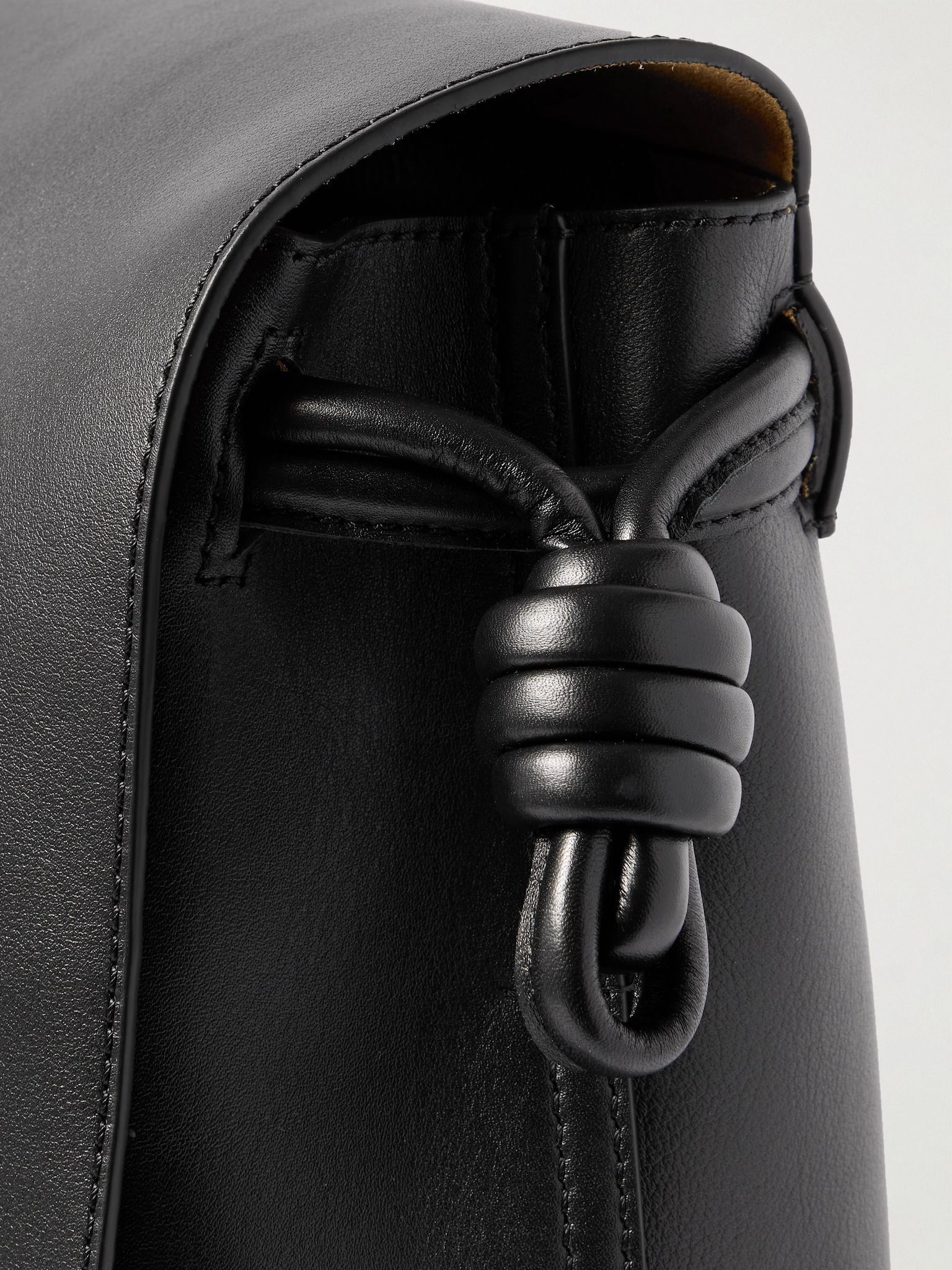 Flamenco Leather Messenger Bag Black - 4