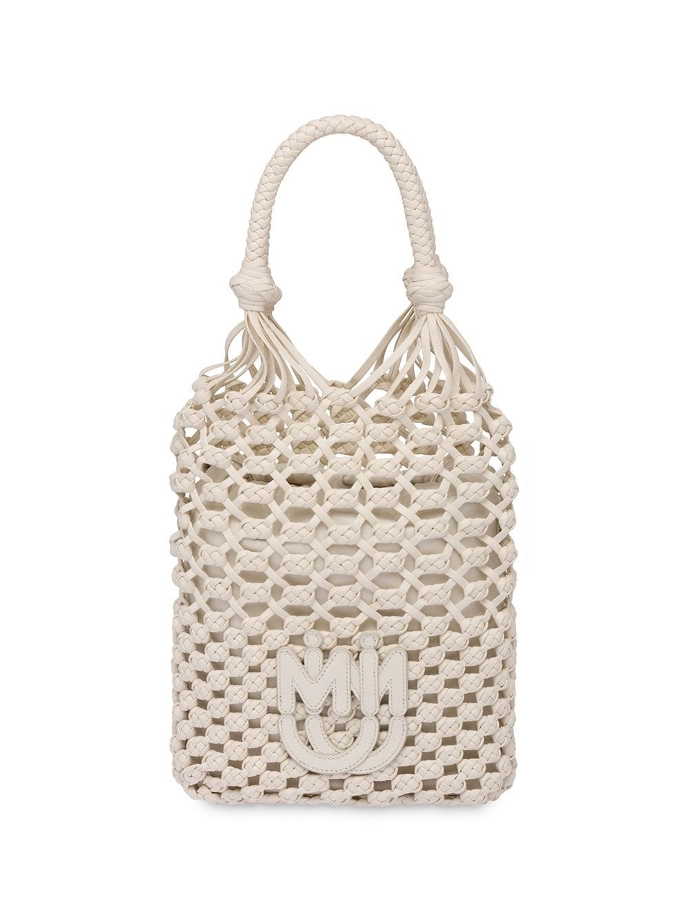 macramé drawstring tote bag - 1