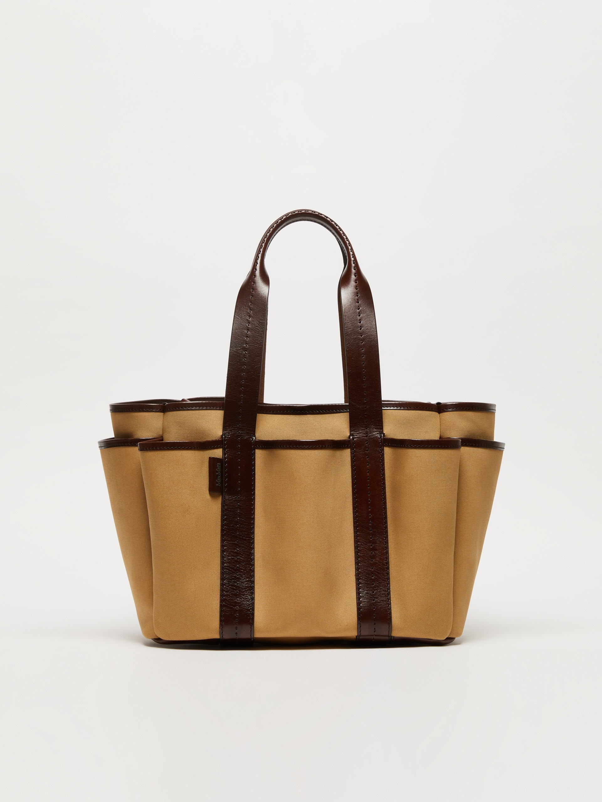 Canvas and leather Giardiniera tote bag - 1