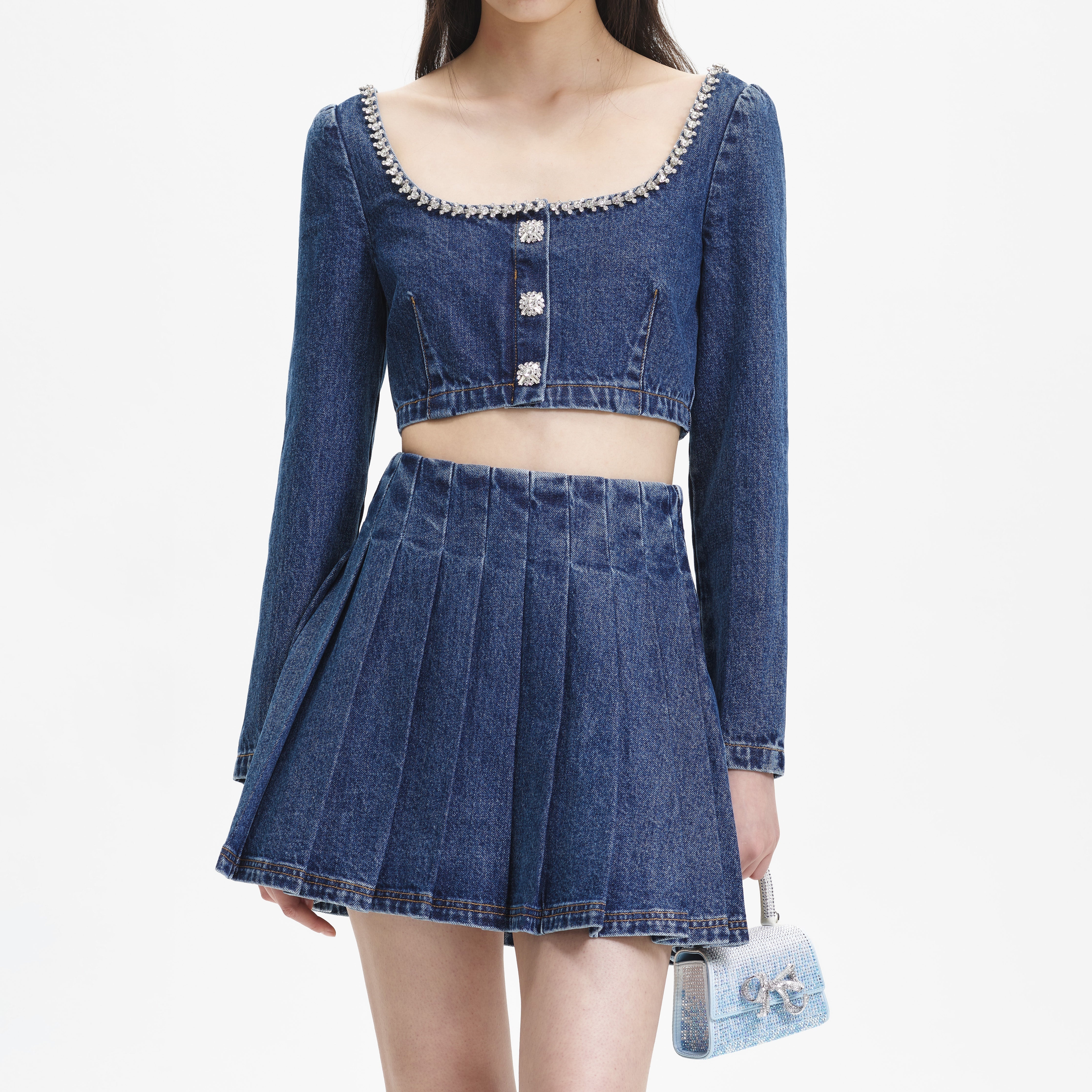 Denim Crop Top - 4