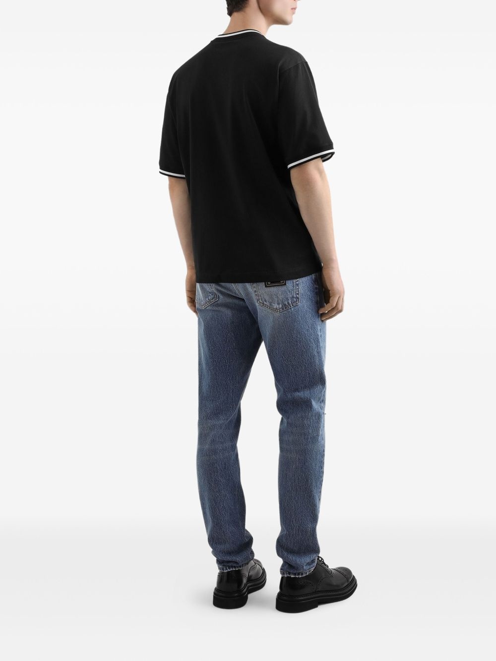 distressed logo-plaque jeans - 3